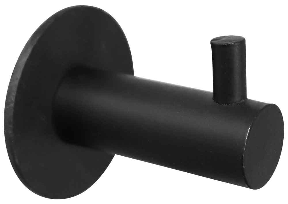 Kapstokhaak, zwart (12 mm)