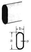 kleerkastbuizen,ovaal,verchr.  1.25 m (30x15x0.7mm)