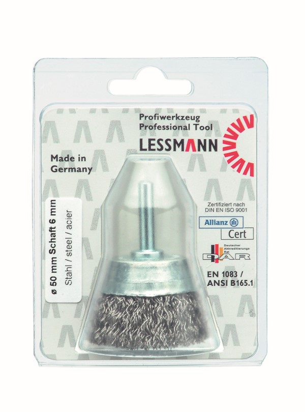 LESSMANN diy-eindborstel staal 6mm schacht ø 25mm