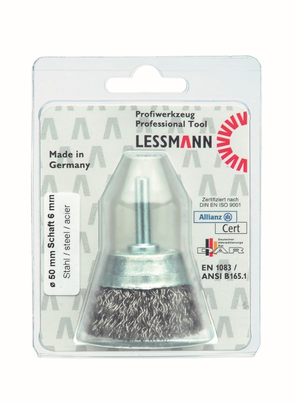 LESSMANN diy-wielborstel brass 6mm schacht ø 100mm
