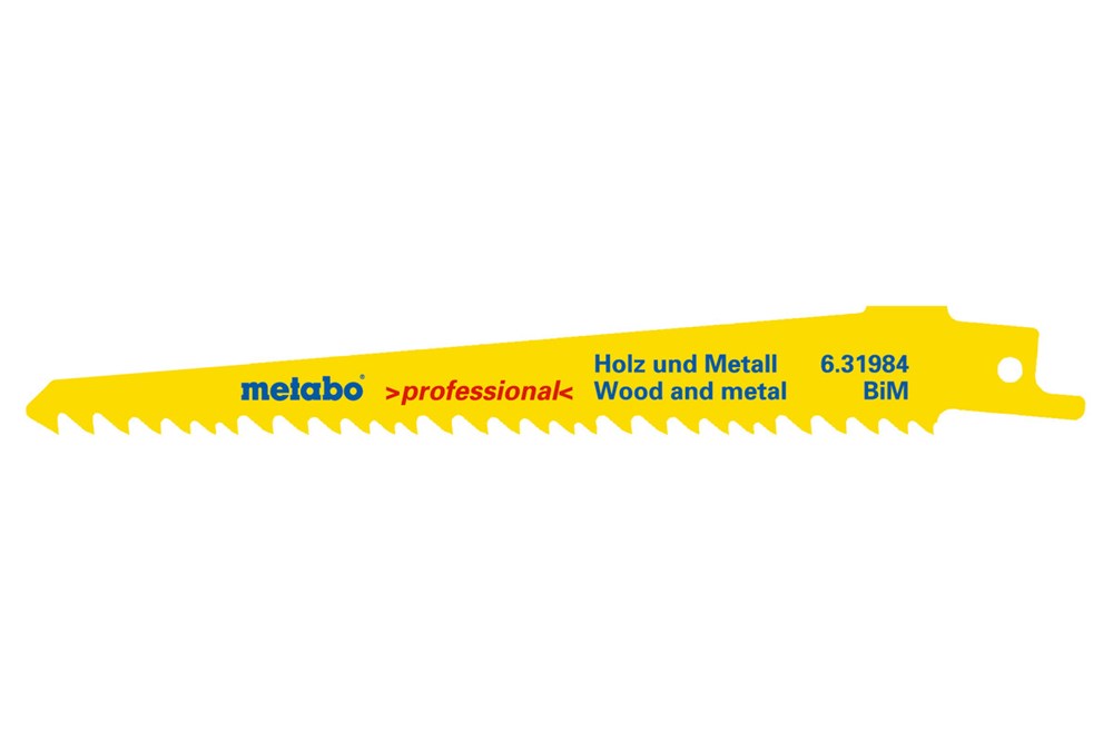 METABO 5 reciprozaagbladen, hout, flexible, 150x1,25mm
