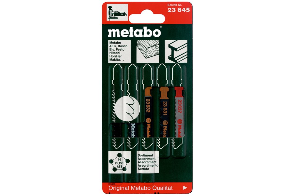 METABO assortiment decoupeerzaagbladen 2, h+m+kunst, 5-delig