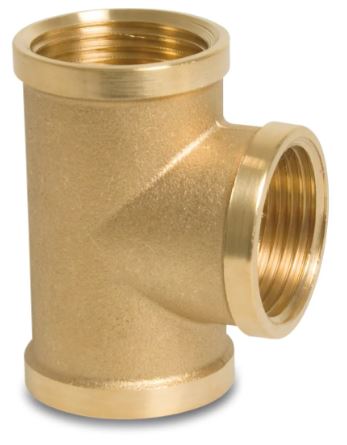 nr. 130 t-stuk 90° messing 3/4" binnendraad s1