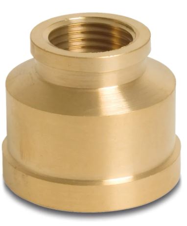 nr. 240 verloopsok messing 1 1/2" x 1 1/4" binnendraad p1
