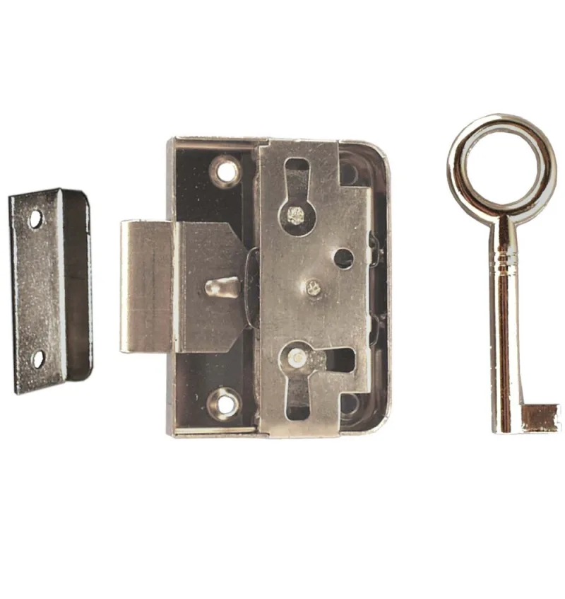 Oplegmeubelslot met gebogen sluitplaat doornmaat 15mm
