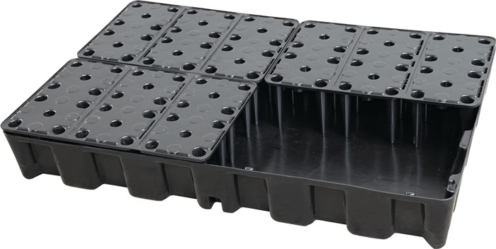 CEMO opvangbak PE met PE-rooster 120l l1200xb800xh180mm