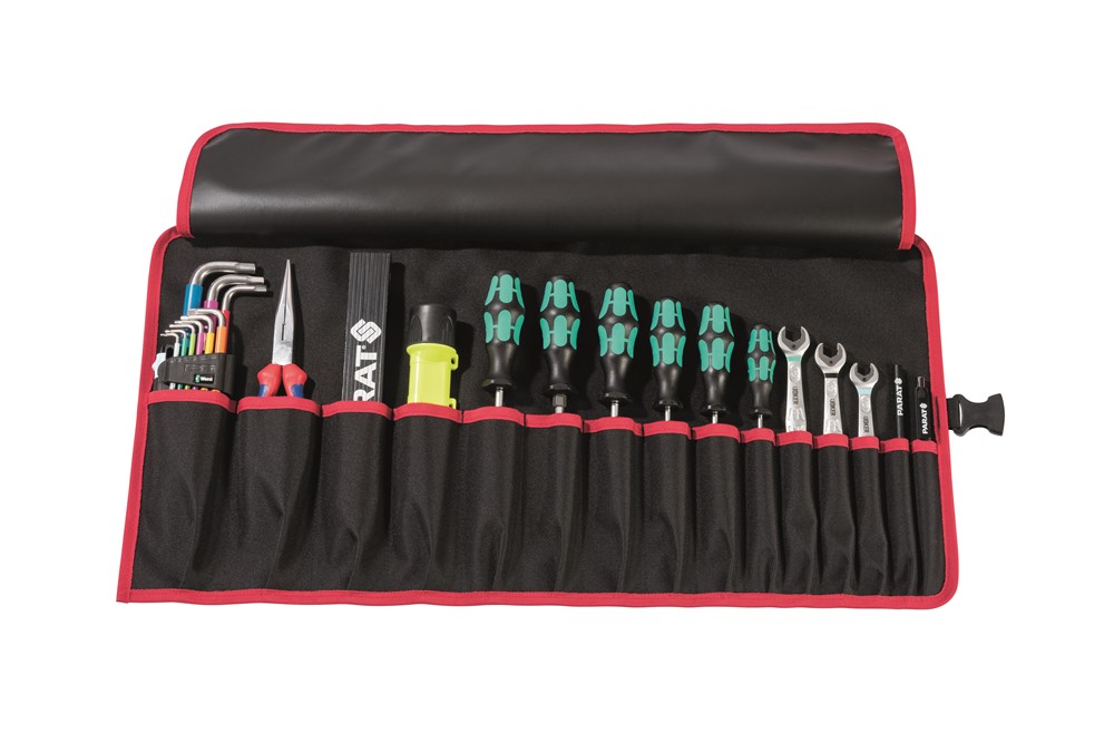 PARAT gereedschapsroltas 15 vakken b670xh330mm nylon zwart/rood