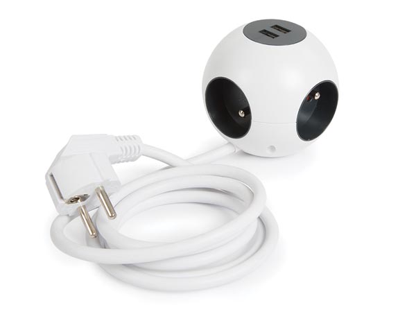 PEREL stekkerblok met 2 usb-poorten - bol - penaarde