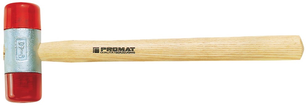 PROMAT Plastic hamer hoofd-d. 35 mm koplengte 103 mm celluloseacetaat oranje hout