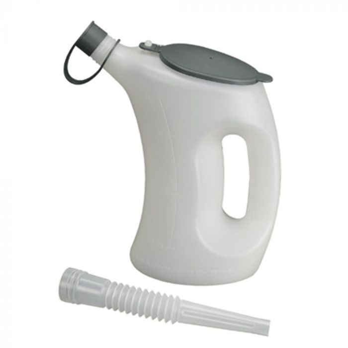 PRESSOL Oliekan/maatbeker PE deksel+flex. tuit 5L