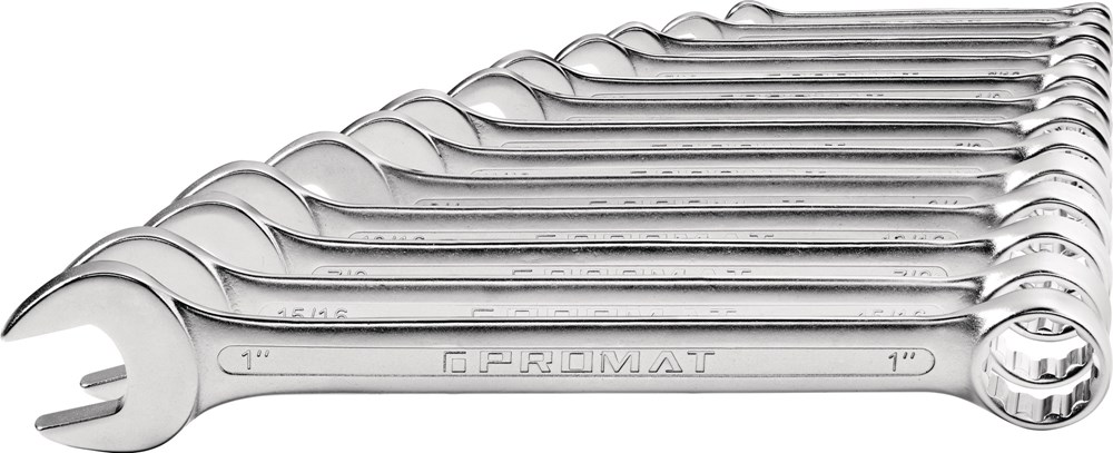 PROMAT Ring-steeksleutelset 8-delig Sleutelbreedte 8-19 mm vorm A
