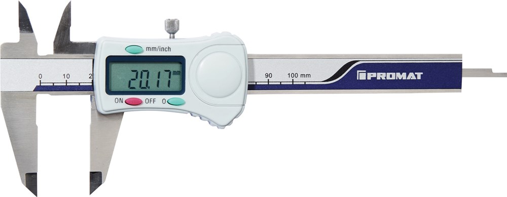 PROMAT schuifmaat din862 100 mm digitaal met vastzetbout hoekig