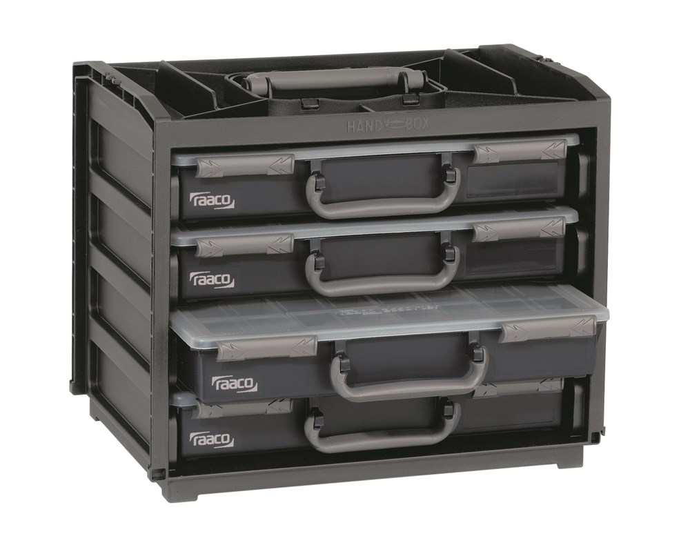 RAACO handy box met 4 vakkendozen silverline