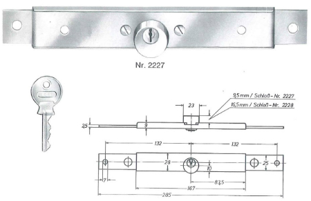 Rolluikslot cilinder dikte  9.5mm