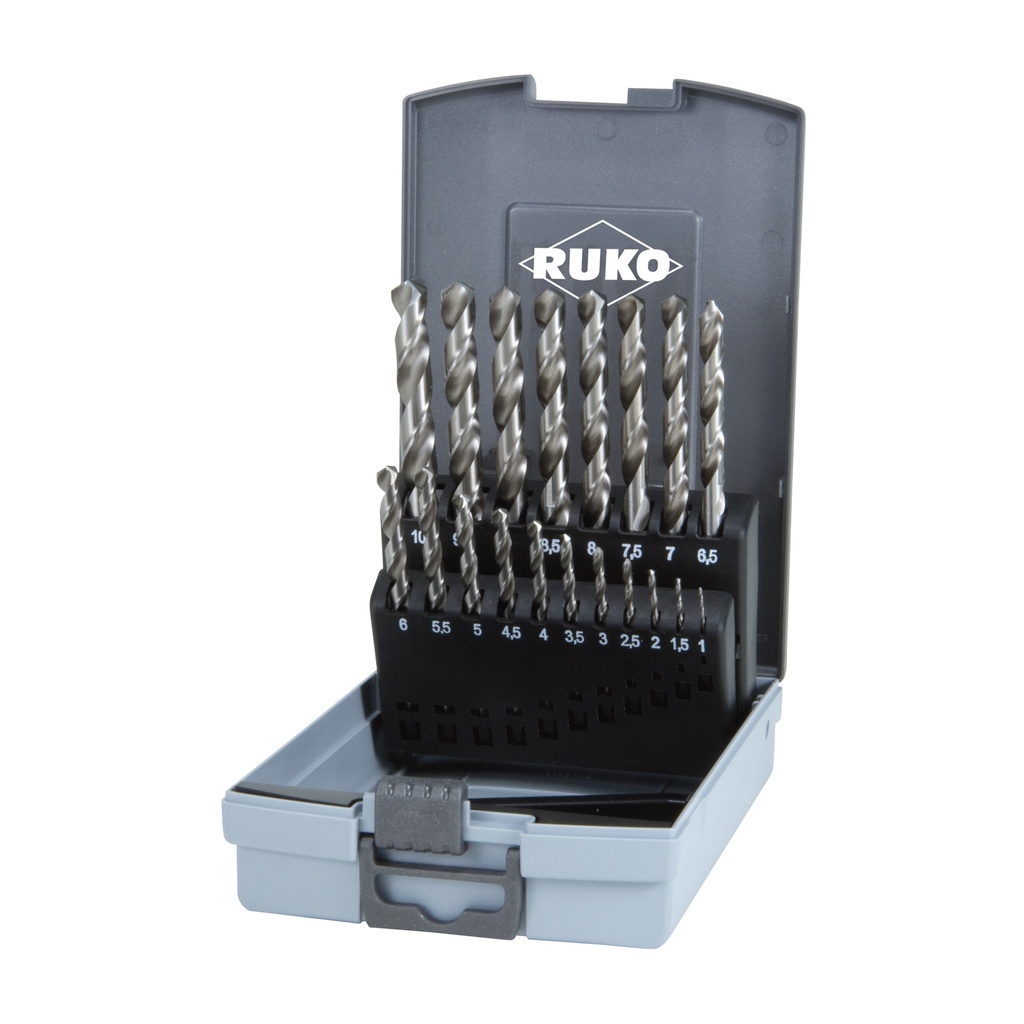 RUKO spiraalboorset hss 1.0-10.0mm (19-dlg)