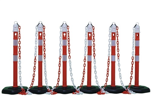 set versperringspalen (6 palen, 5 kettingen)