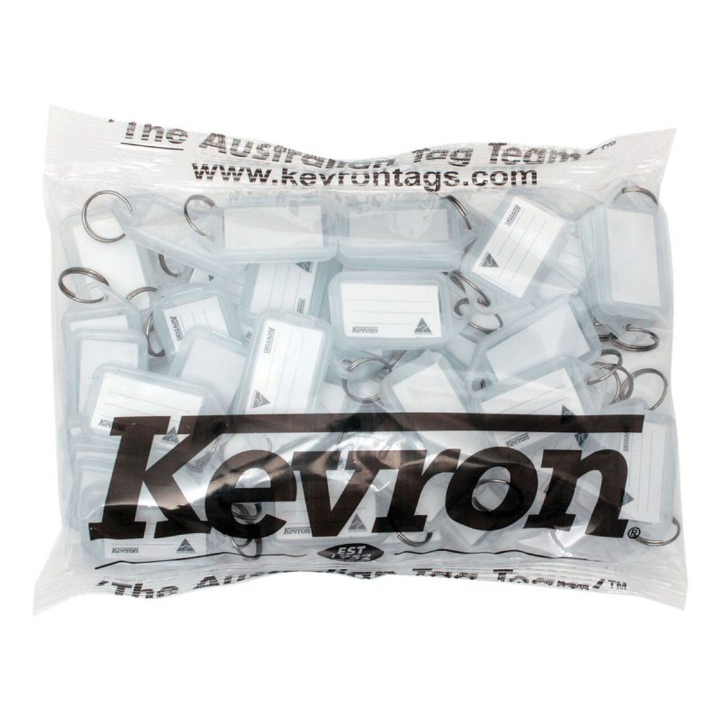 Kevron sleutellabel transparant 56x30mm (50stuks)