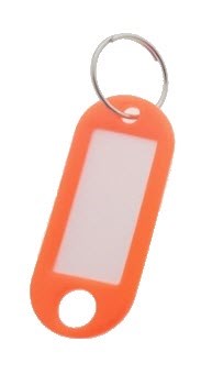 sleutellabel met ring neon oranje 100stuks