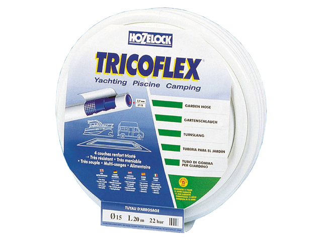 Hozelock Tricoflex Yachting 5-laags Witte tuinslang 15 mm (5/8″) – 25m 