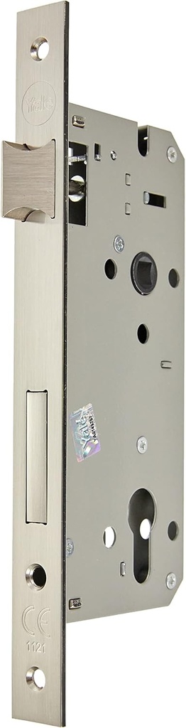 Yale cilinder insteekslot 52X-serie - Vierkante randen - Satijnnikkel - As 85mm - Doornmaat 25 mm 