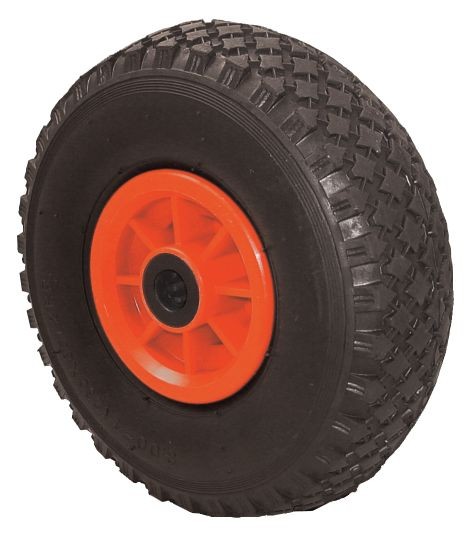 Zolderwagenwiel luchtband 3.00-4 PVC velg rollager as: 20mm (incl recityre 1,47 eur)