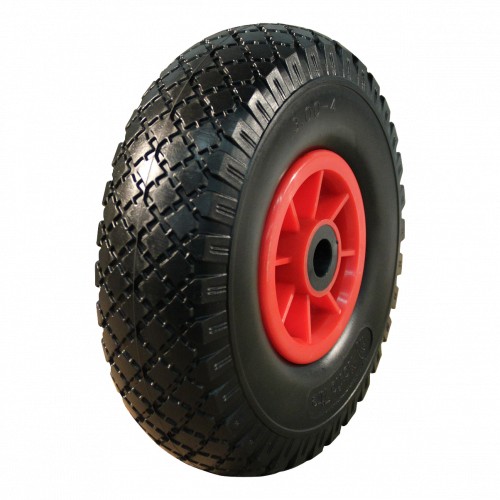 Zolderwagenwiel lekvrij/vol 3.00-4 PVC velg (rood/zwart)