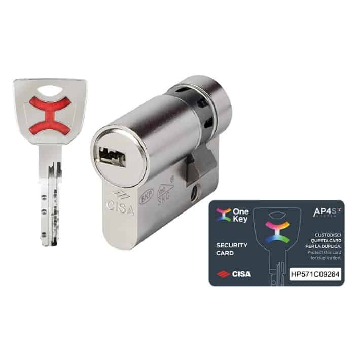 CISA AP4-S Euro-profiel halve cylinder met puntgeboorde sleutel SKG**