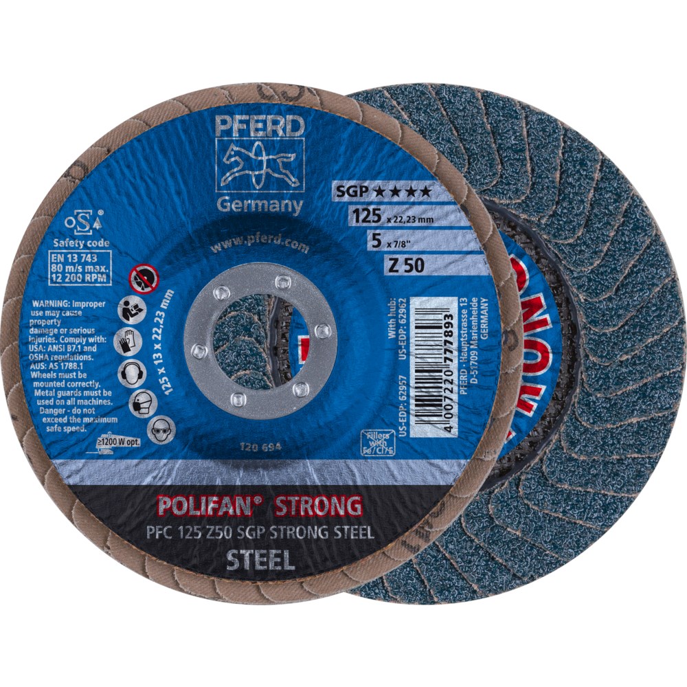 PFERD POLIFAN PFC 125 125 Z50 SGP STRONG STEEL