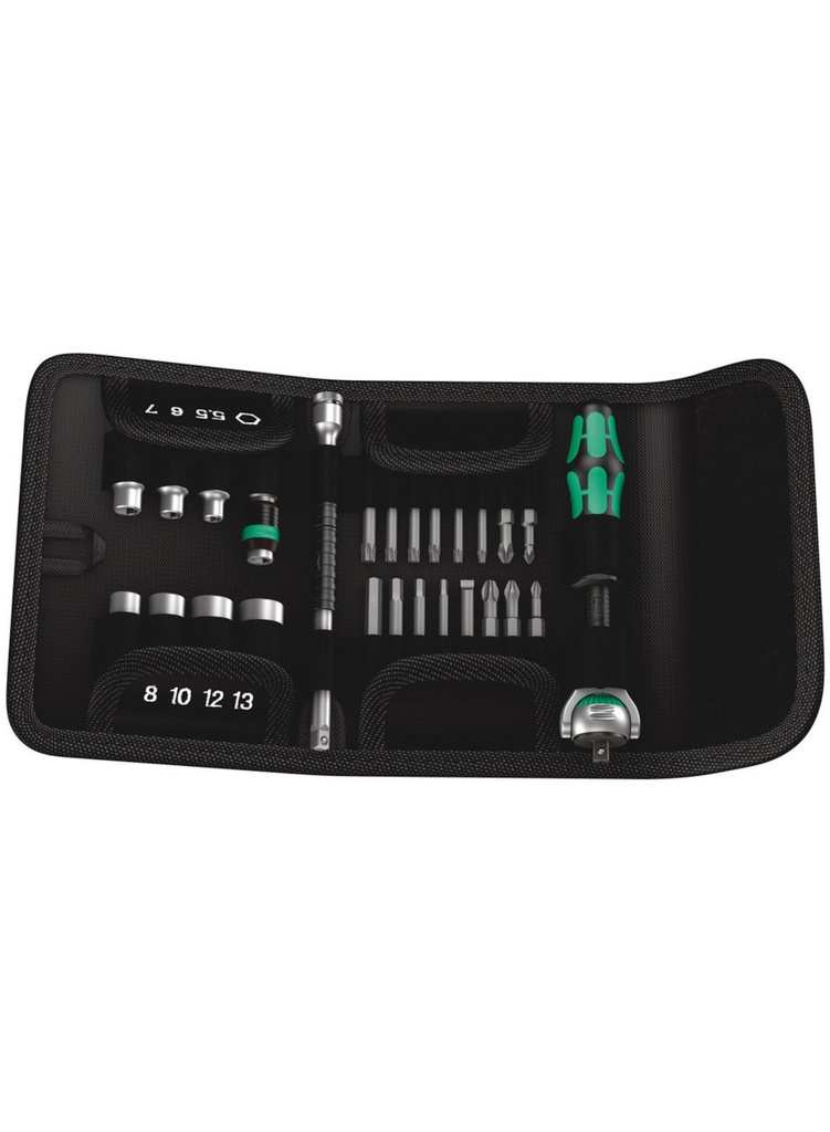 WERA Bit-/dopsleutelset KK Zyklop Speed 26-delig sleuf/PH/PZD/ratel/7 doppen