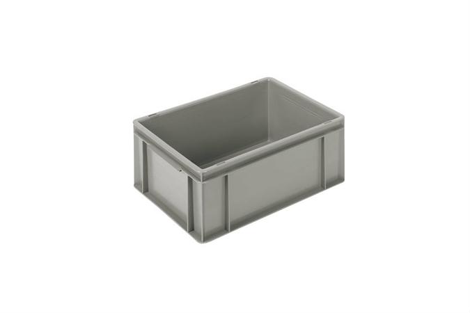 Stapelbare euronorm bak, 400x300x170mm, gesloten bodem en wanden, gesloten handgrepen