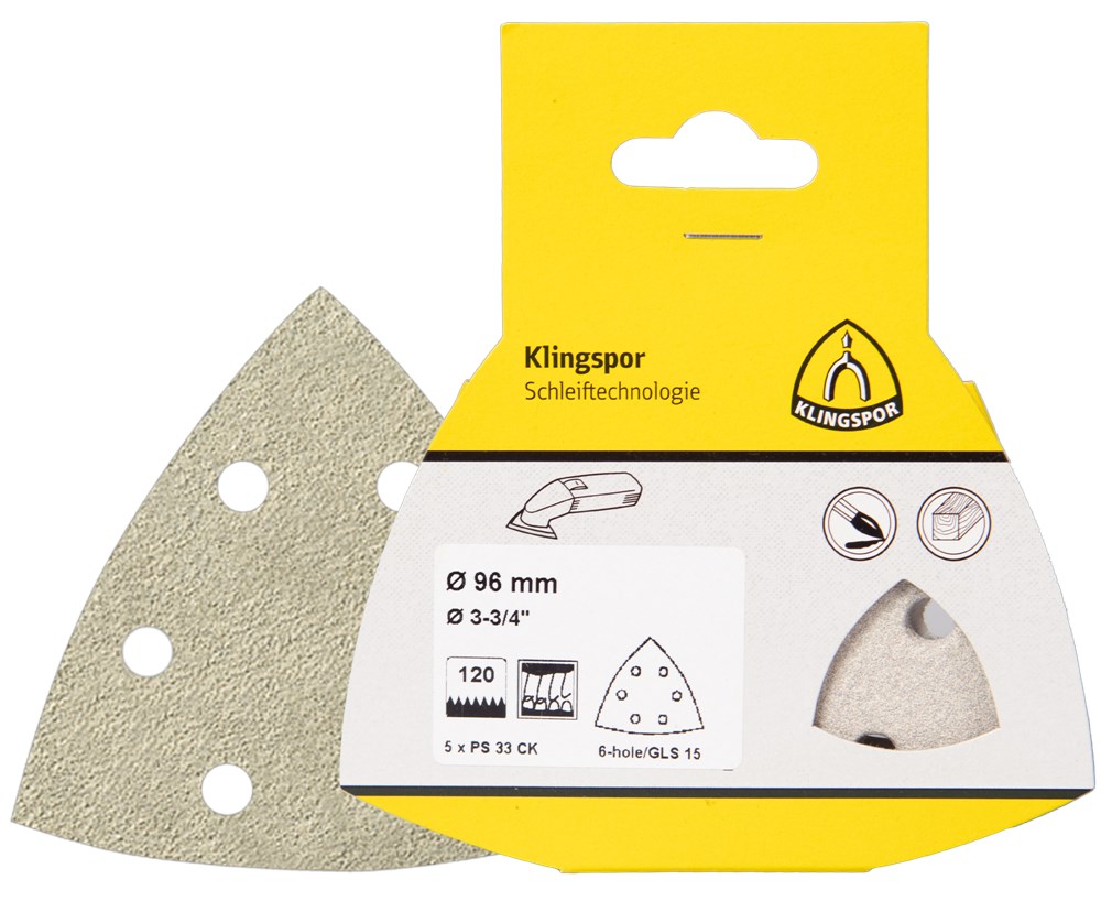 KLINGSPOR KV Driehoek met klittenband 96mm GLS15 (5st)