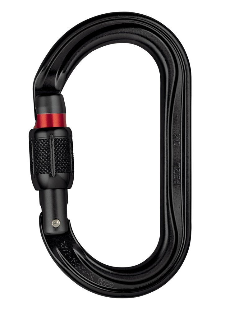 PETZL ok screw-lock carabiner black