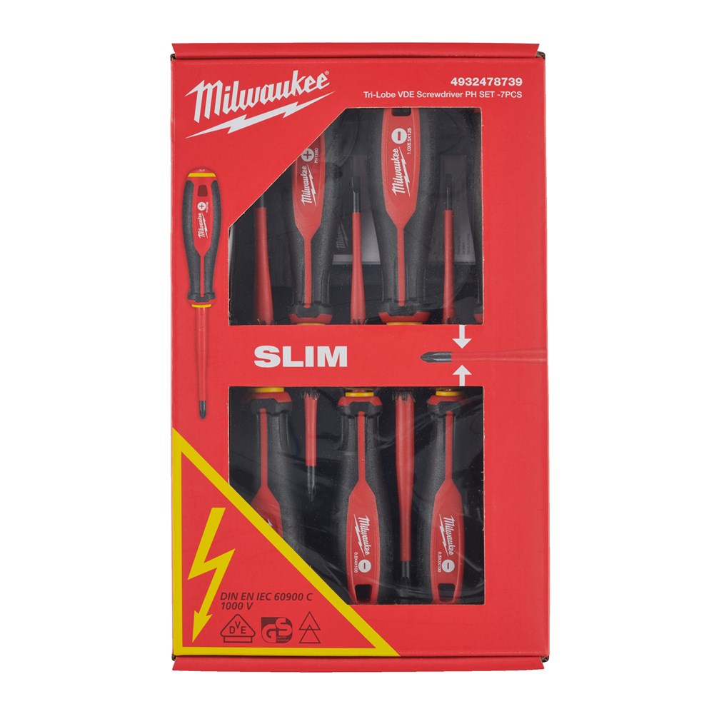 MILWAUKEE  Tri-Lobe VDE Schroevendraaier PH SET -7stuks