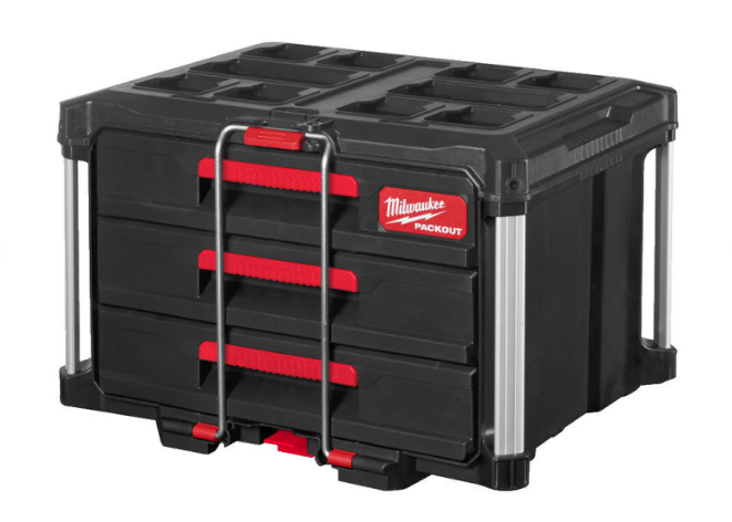 MILWAUKEE  PACKOUT™ Gereedschapskoffer met drie lades