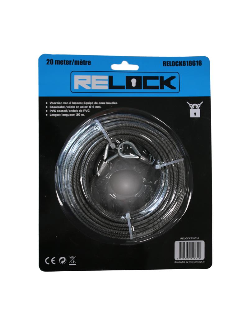 Relock staalkabel 4mm pvc coated 6 m