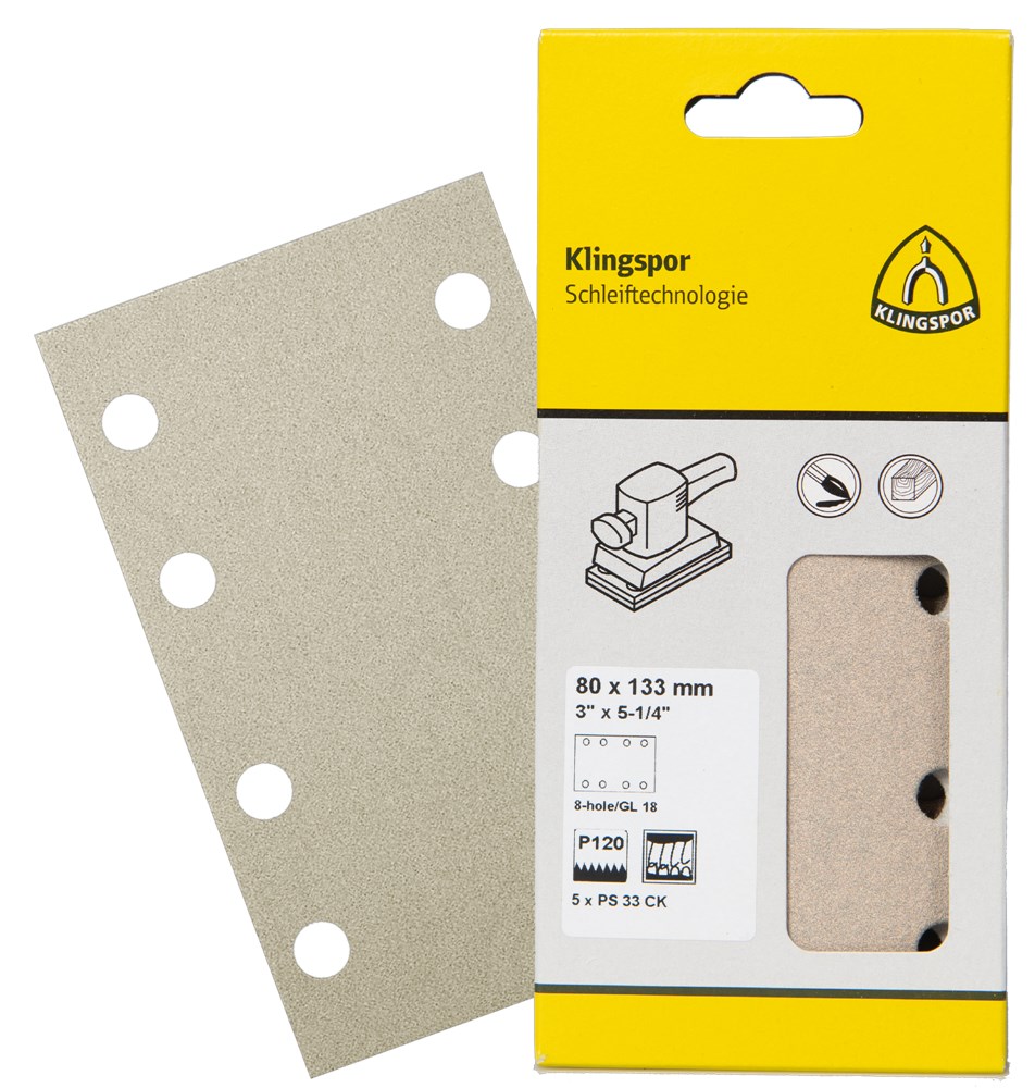 KLINGSPOR Schuurpapier met klittenband PS33 KV 115 x 230 GL15