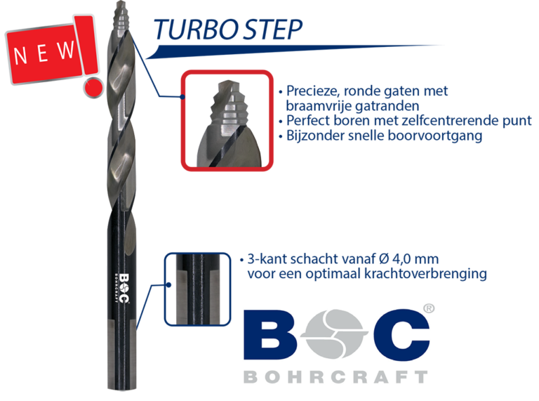 BOHRCRAFT Boor HSS-DIN 338-G TURBO STEP box