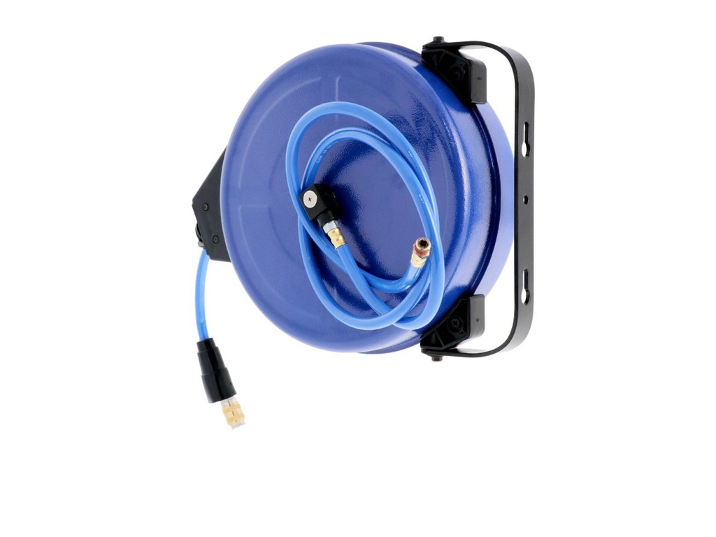 Airpress Luchtslanghaspel PU wandmodel zelfoprollend 1/4" buitendraad 8 x 12 mm 20 m 15 ba