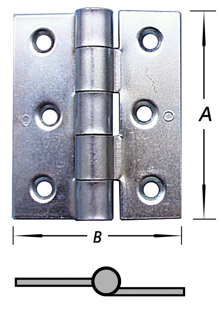 Briketscharnieren, zwaar, verzinkt A:67 mm B:66 Ø: 15mm