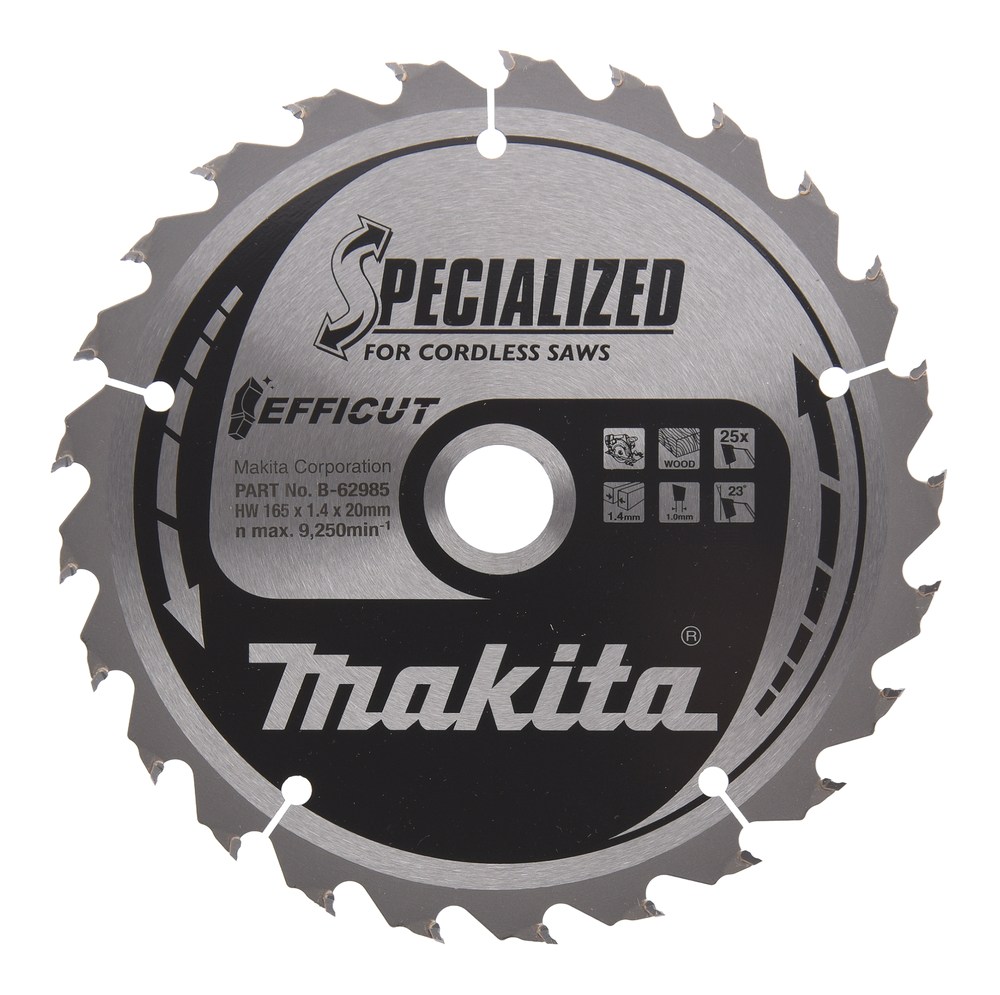 MAKITA B-62985 TCT EFFICUT zaagblad 165mmx20x25T voor hout