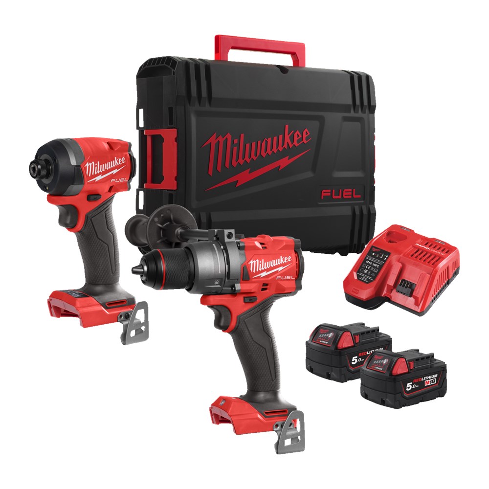 Milwaukee M18 FPP2A3-502X M18 FUEL™ Powerpack (M18FPD3, M18FID3, 2 x M18B5, M12-18FC, HD-Box)