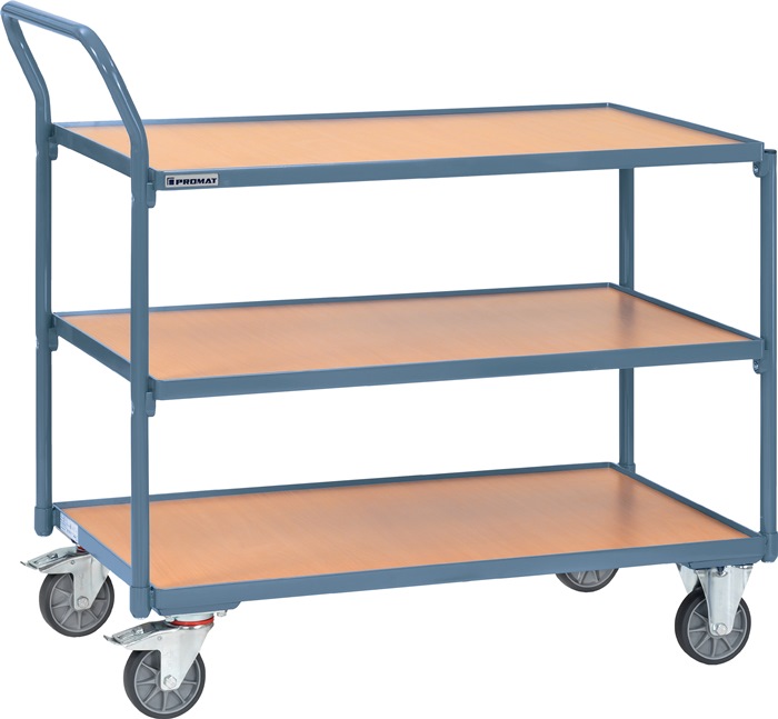 Fetra Tafelwagen 3 laadvlakken L850xB500mm duifblauw, RAL 5014 drgverm.300 kg