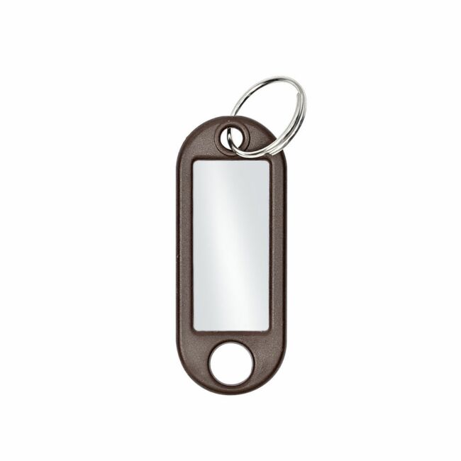 sleutellabel met ring bruin 100stuks