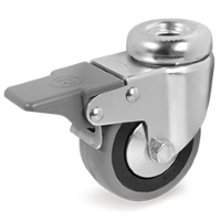 TELLURE ROTA 37 Zwenkwiel met rem gummi grijze,50x17