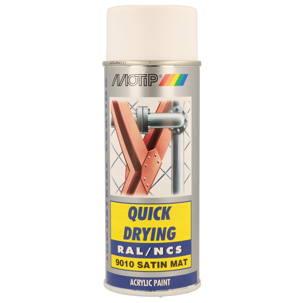 MOTIP Industrielak spuitbus 400ml ral 9010 zuiver wit zijdemat