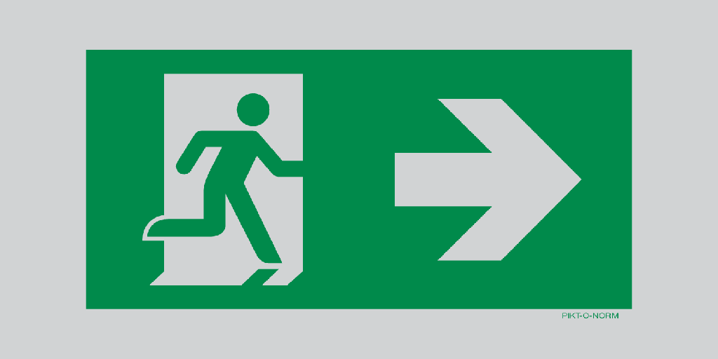 PICT vluchtweg rechts alu plat 250x125