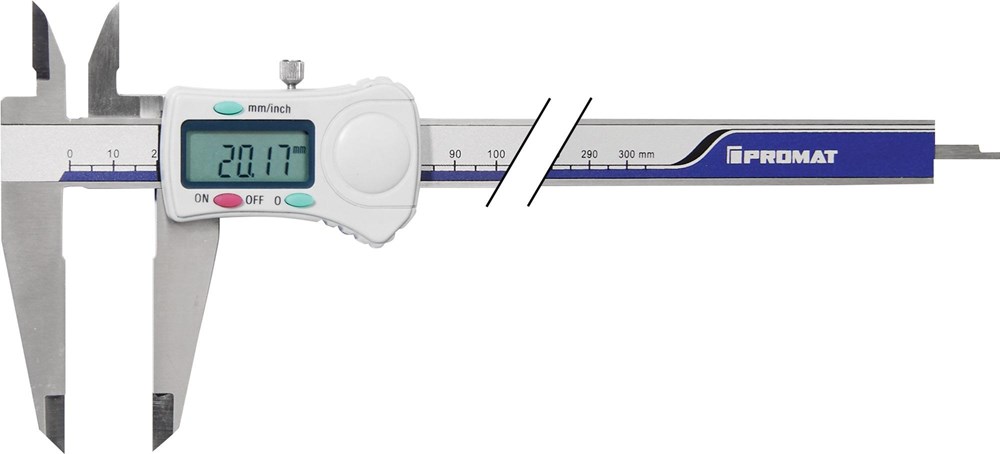 PROMAT Schuifmaat DIN 862 300 mm digitaal met vergrendelingschroef hoekig