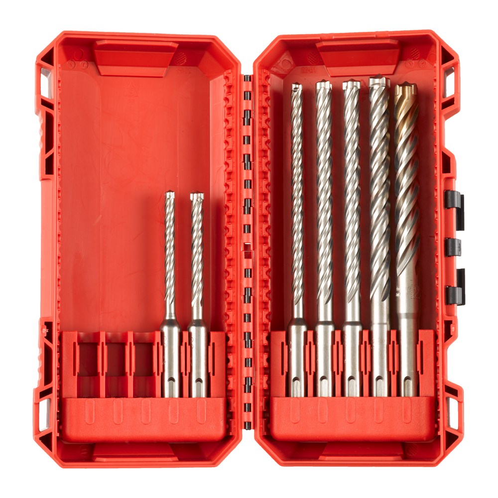 MILWAUKEE SDS-PLUS borenset MX4 Packout Friendly Box (5/6 x 115 & 6/8/8/10 x 165 & 12 x 160 mm)