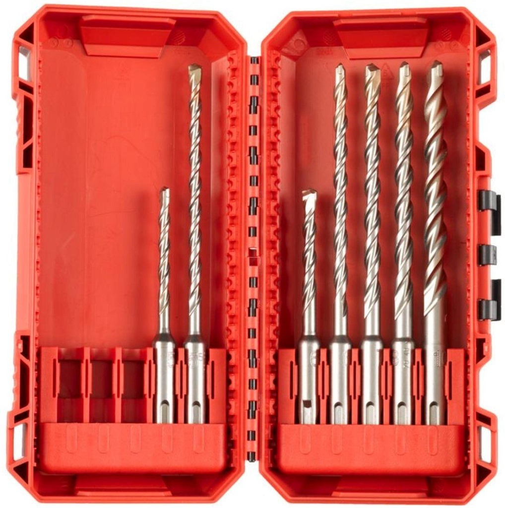 MILWAUKEE SDS-PLUS borenset M2 Packout Friendly Box (5/6 x 110 & 5,5/6/7/8/10 x 160)