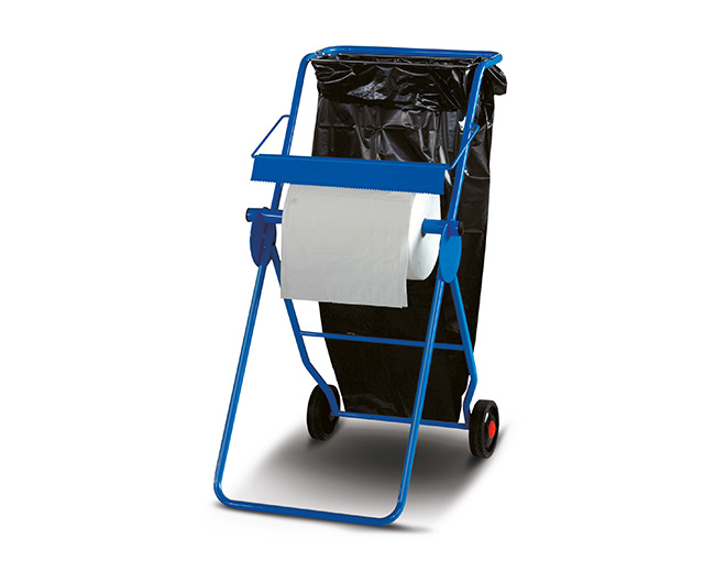 Vloerdispenser voor industrie rollen met vuilniszakhouder 40x40cm (B 490 x H 1070 x D 720 mm)